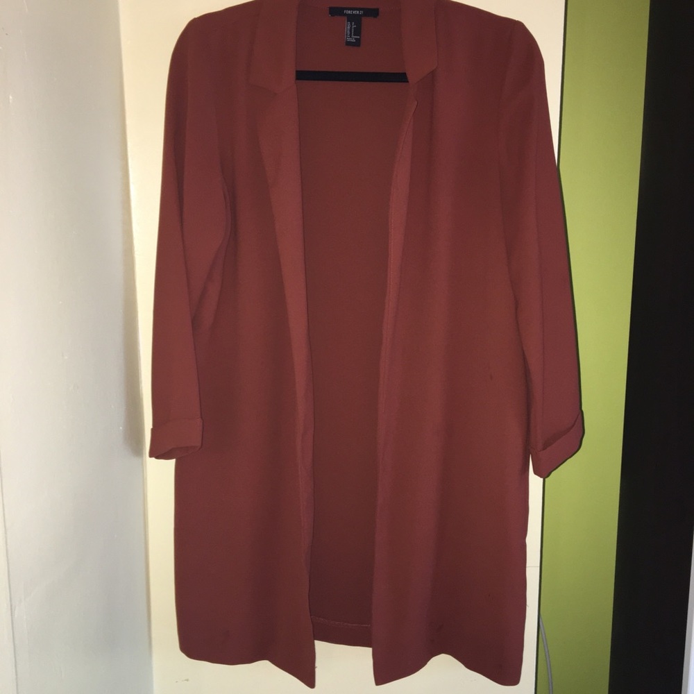 Mid-length blazer color BURNT ORANGE